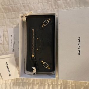 Balenciaga Gray Continental Wallet with box and dust bag